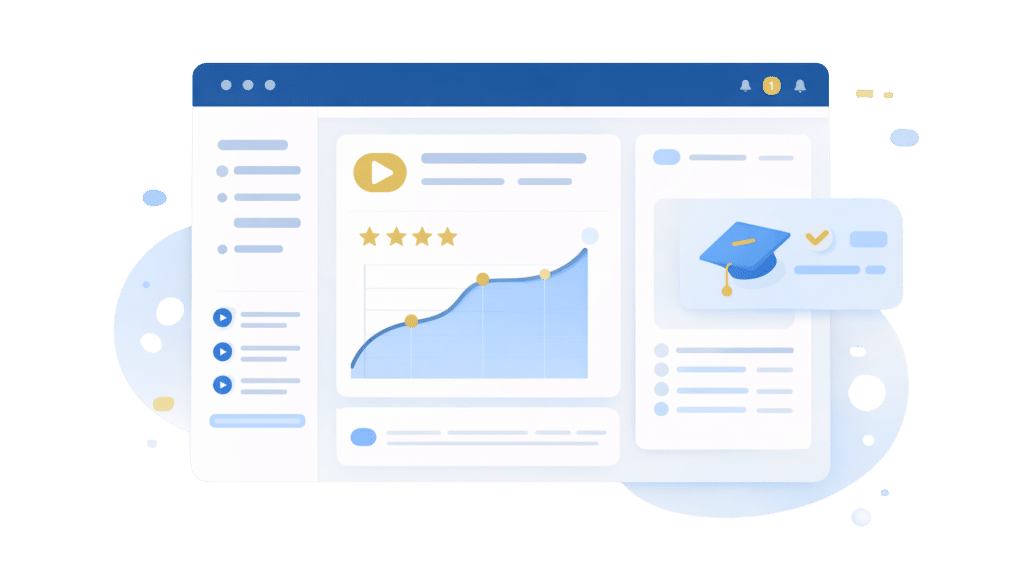 une interface de plateforme e-learning